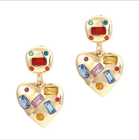 New Lightweight Heart-Shaped Alloy Earrings – Cute & Unique Everyday Jewerly - Picture 6 of 9